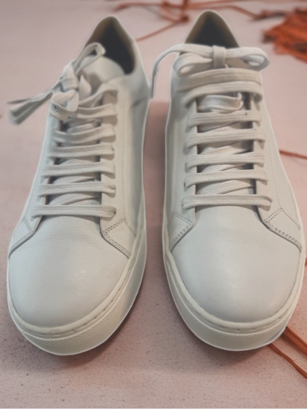 Mercanti Fiorentini Classic White Leather Low-Top Sneakers